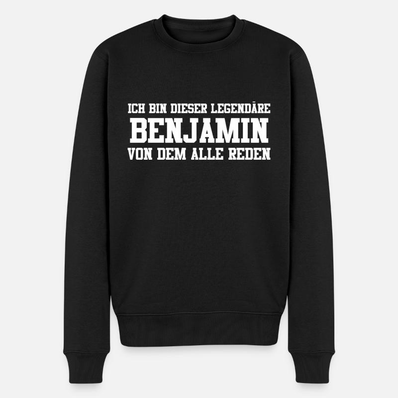 Benjamin Name Design - Männer Premium Bio Pullover - Schwarz