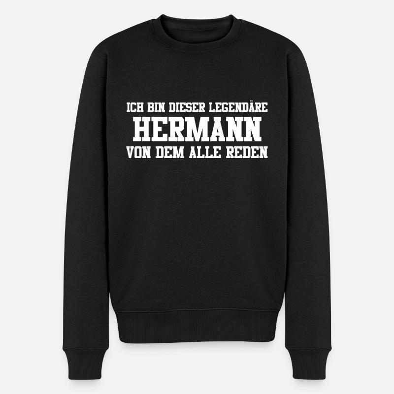 Hermann Name Design - Männer Premium Bio Pullover - Schwarz