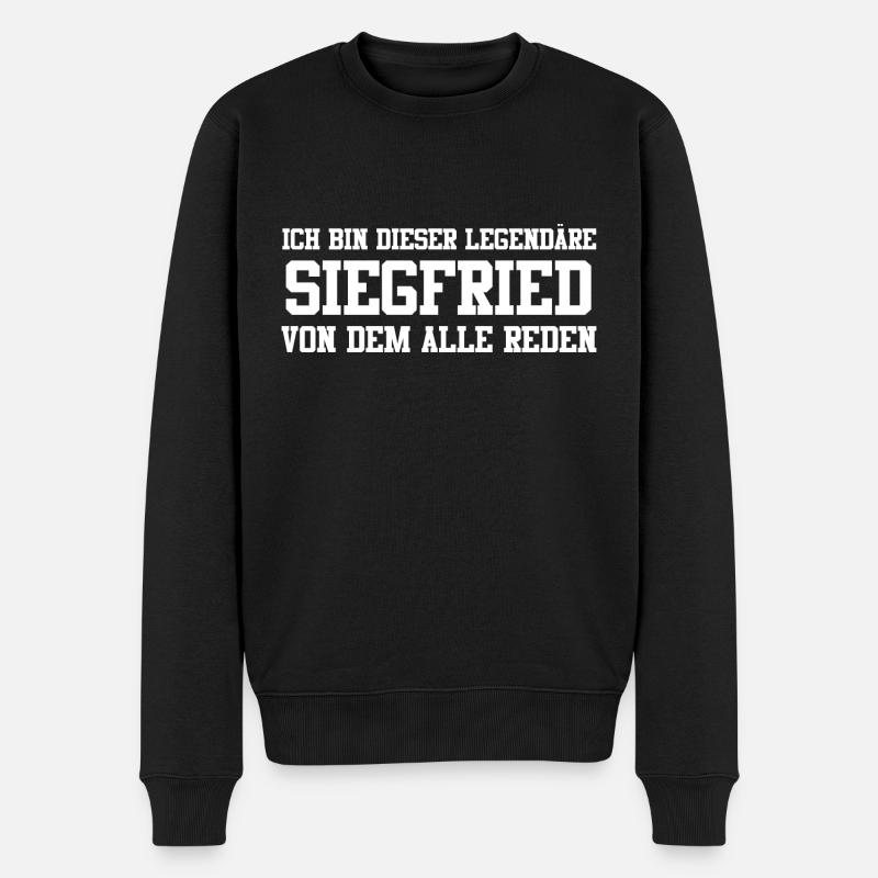 Siegfried Name Design - Männer Premium Bio Pullover - Schwarz