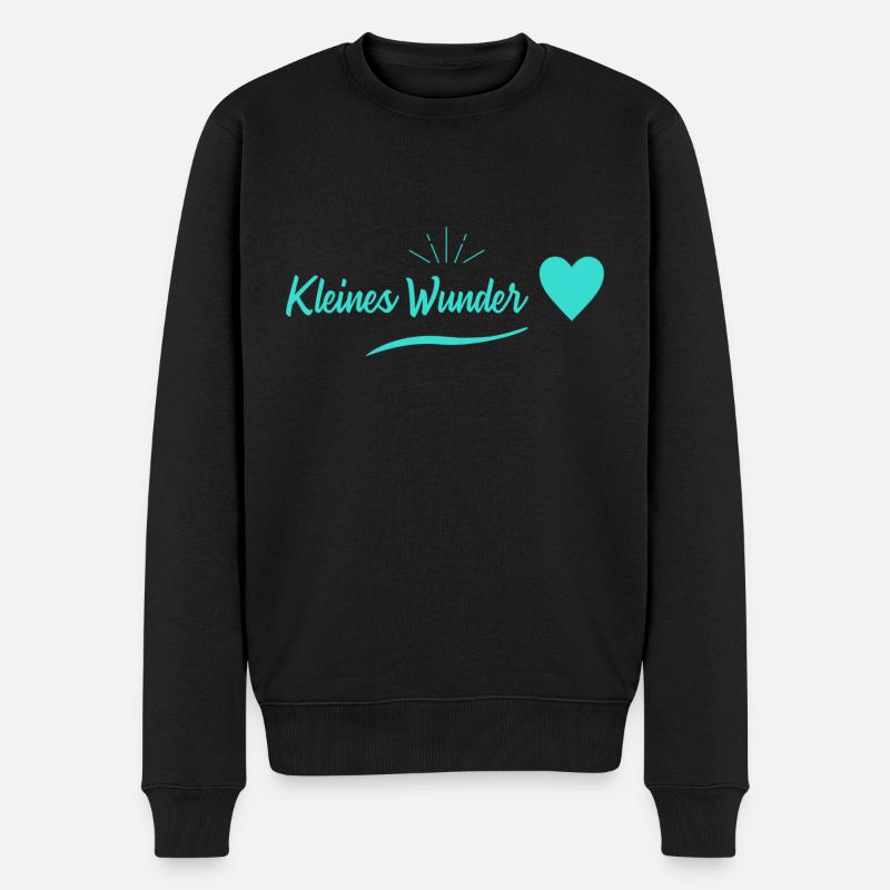 Kleines Wunder - Schwangerschaft - Männer Premium Bio Pullover - Schwarz