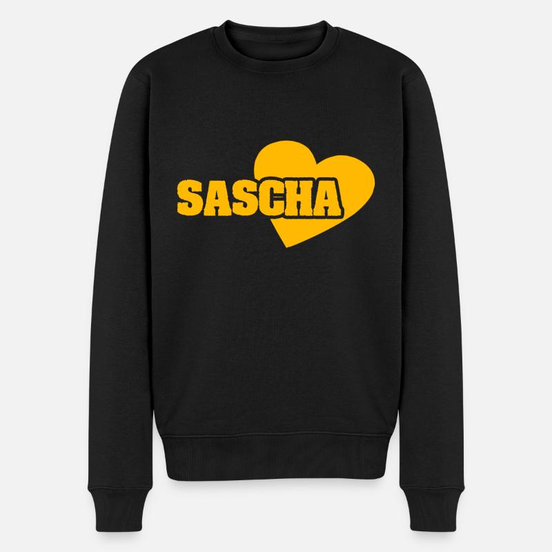 Sascha - Männer Premium Bio Pullover - Schwarz