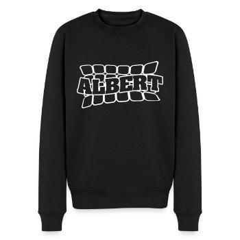 Name Albert - Männer Premium Bio Pullover - Schwarz - Vorne - Nico (187cm)