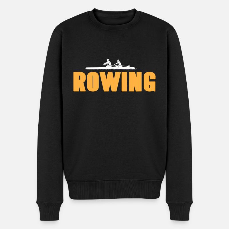 Rowing Cool Designs T-Shirt Present Gift - Männer Premium Bio Pullover - Schwarz