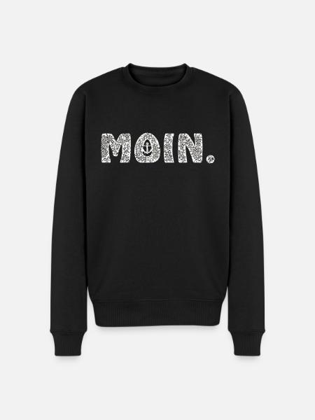 Moin. - Moin mit Anker - Männer Premium Bio Pullover - Schwarz