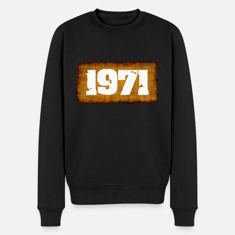 1971 - Männer Premium Bio Pullover - Schwarz