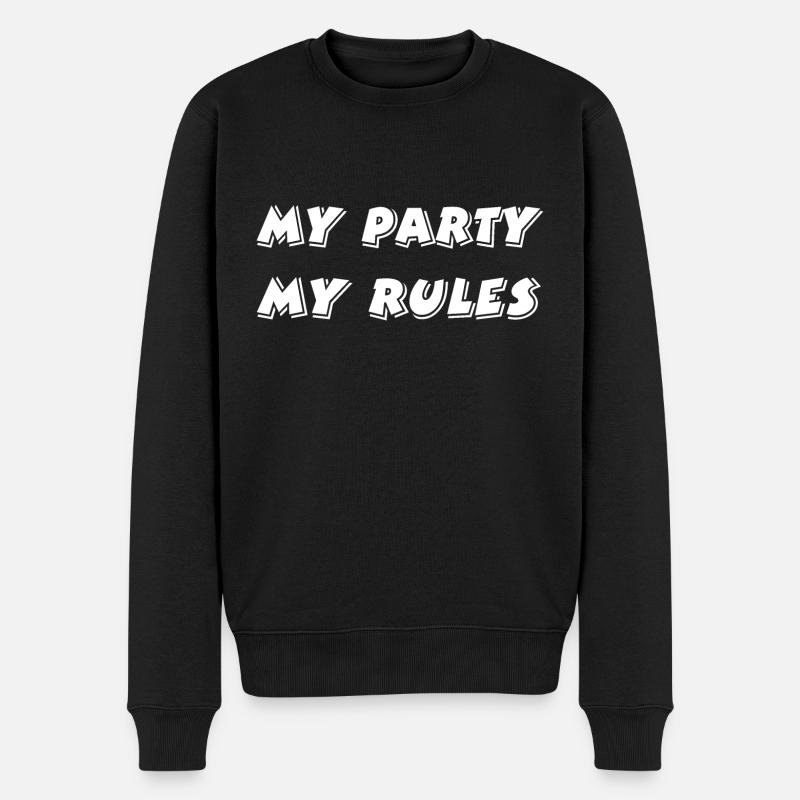 Party - Männer Premium Bio Pullover - Schwarz