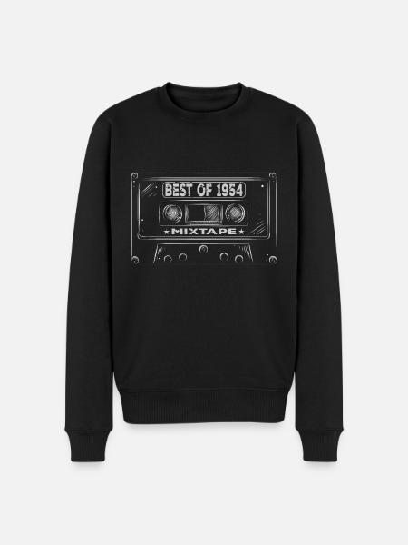 1954 Birthday Mixtape Cassette Retro - Men's Premium Organic Jumper - black