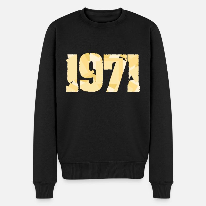 Witzig 1971 - Männer Premium Bio Pullover - Schwarz