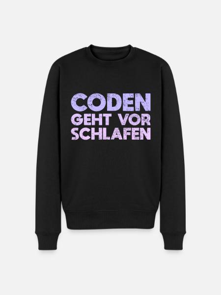 Coden Geht Vor Schlafen - Männer Premium Bio Pullover - Schwarz