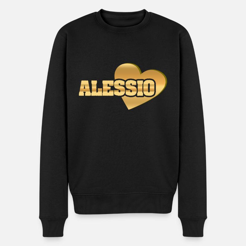 Alessio - Männer Premium Bio Pullover - Schwarz