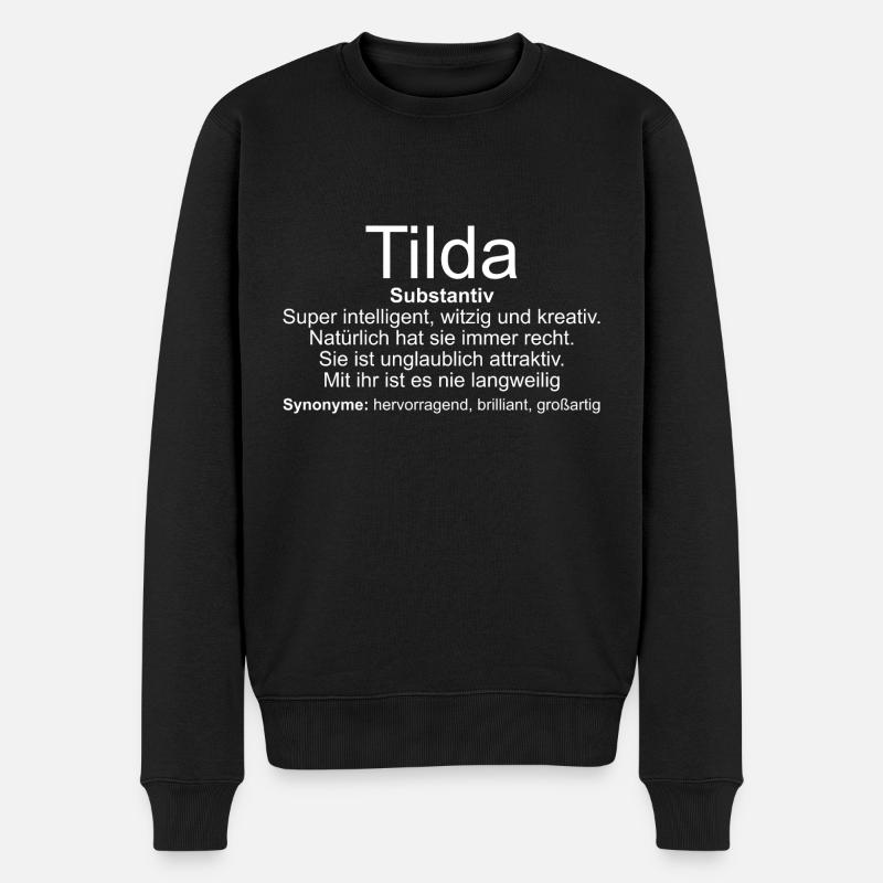 Name Definition Tilda - Männer Premium Bio Pullover - Schwarz