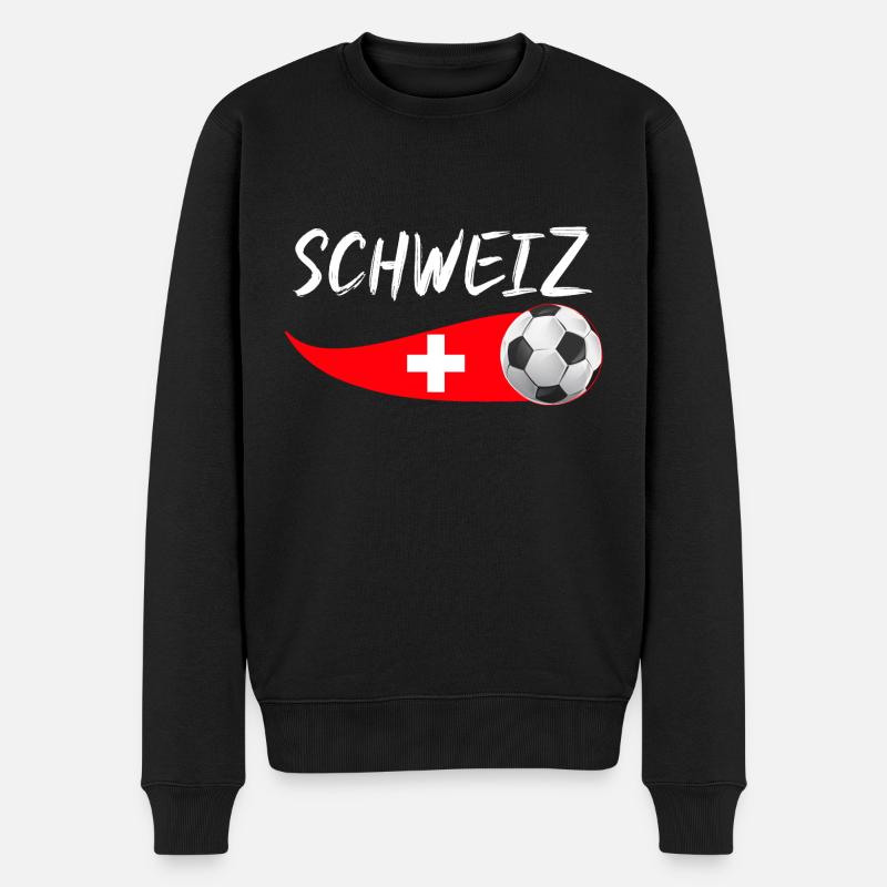 Schweizer Schweiz - Männer Premium Bio Pullover - Schwarz