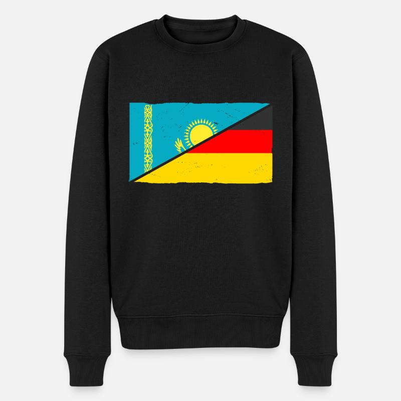 Kasachen Deutschland Kasachstan - Männer Premium Bio Pullover - Schwarz