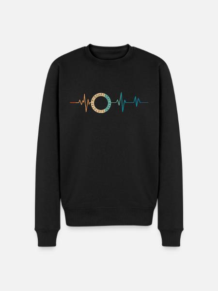 Retro Heartbeat Runic Alphabet - Men's Premium Organic Jumper - black