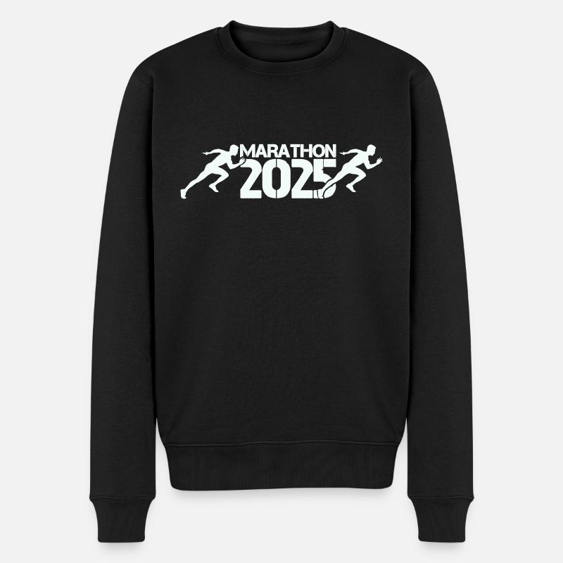 Marathon 2025 - Männer Premium Bio Pullover - Schwarz