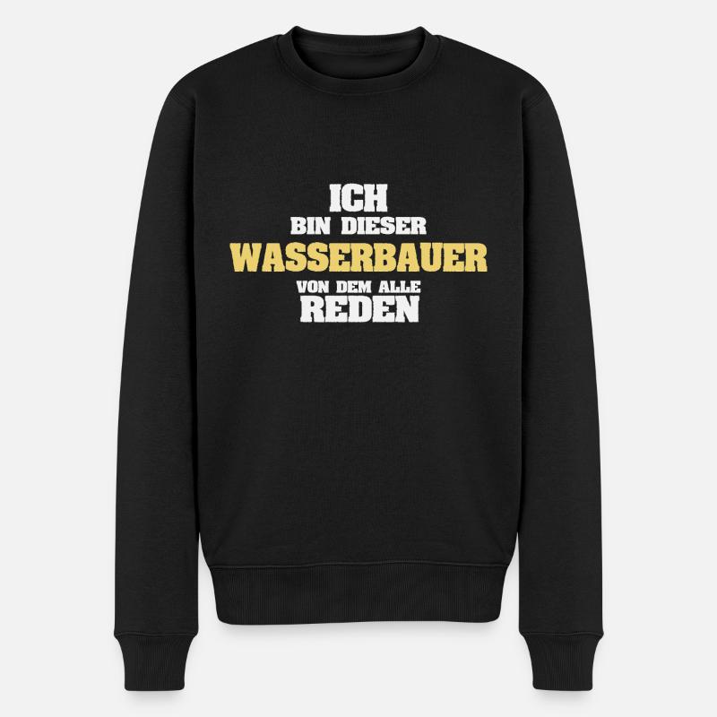Beruf Wasserbauer - Männer Premium Bio Pullover - Schwarz