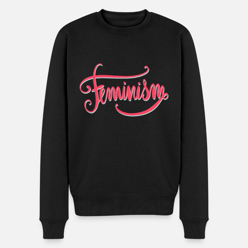 Feminismus Spruch Geschenk Vintage Emanzipation - Männer Premium Bio Pullover - Schwarz