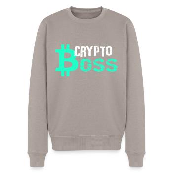 CRYPTO - Men's Premium Organic Jumper - taupe - Front - Nico (187cm)
