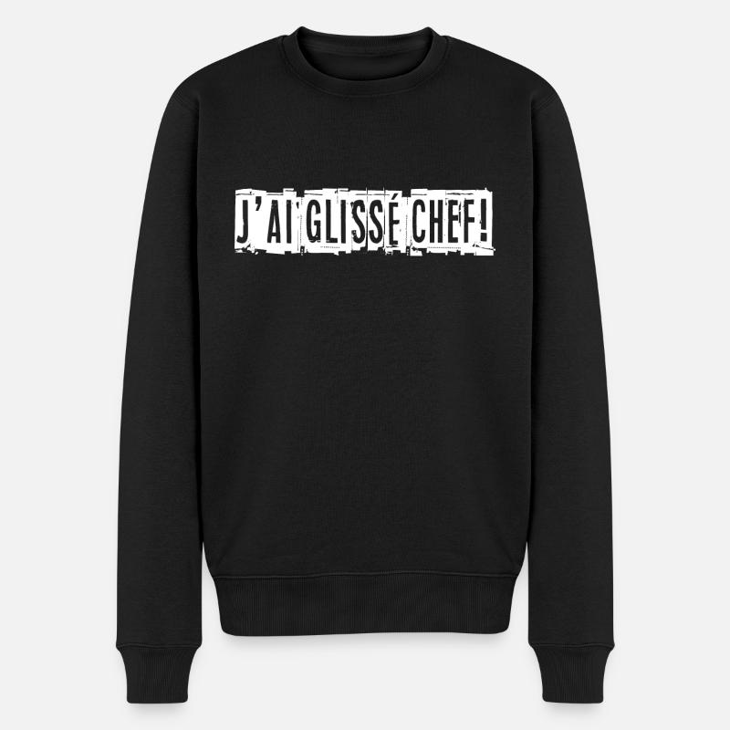 j ai glissé chef! - Pull Premium bio Homme - noir