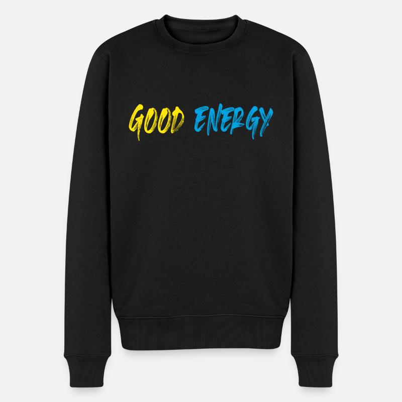 Buena energia - Gute Energie - Männer Premium Bio Pullover - Schwarz