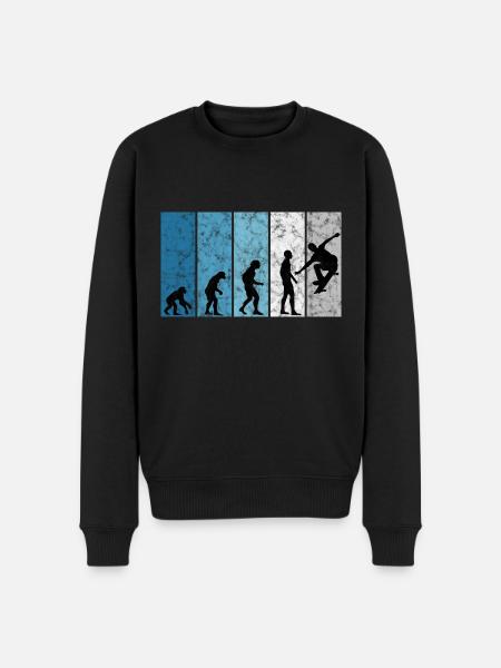 Skateboarder Skateboard Skater Skate Evolution - Men's Premium Organic Jumper - black