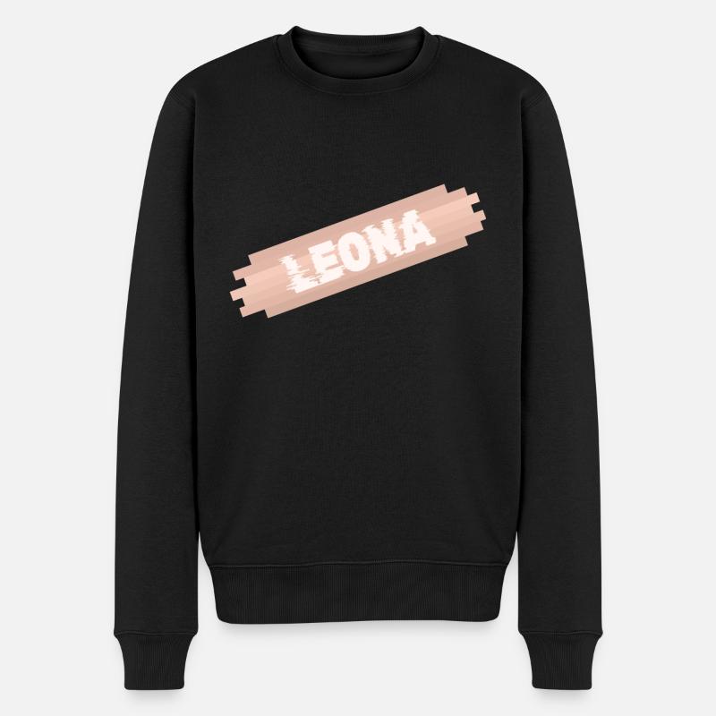 Prénom Leona - Pull Premium bio Homme - noir