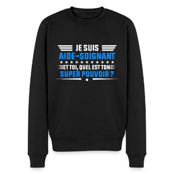 je suis Aide soignant idée cadeau Aide soignant - Pull Premium bio Homme - noir - Devant - Nico (187cm)