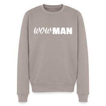 Wowman - Frauentag Powerfrau Feminismus Geschenk - Männer Premium Bio Pullover - Taupe - Vorne - Nico (187cm)