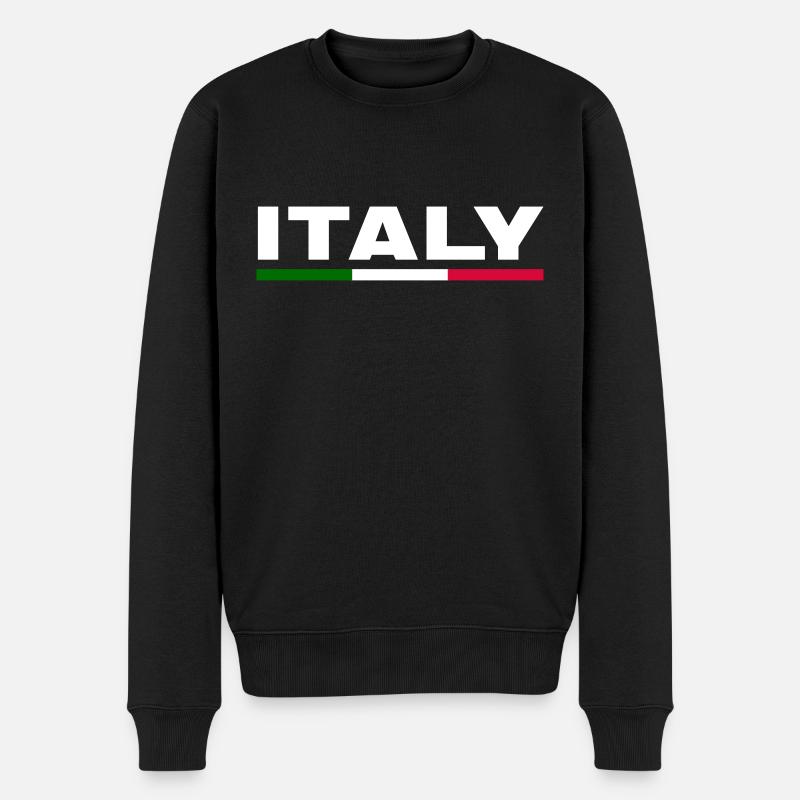 Italy - Männer Premium Bio Pullover - Schwarz