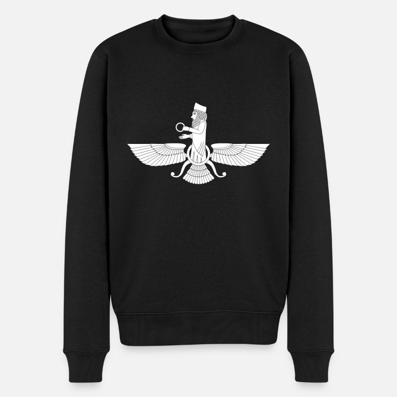 Silhouette Faravahar Zoroastrisme Zarathustra - Pull Premium bio Homme - noir