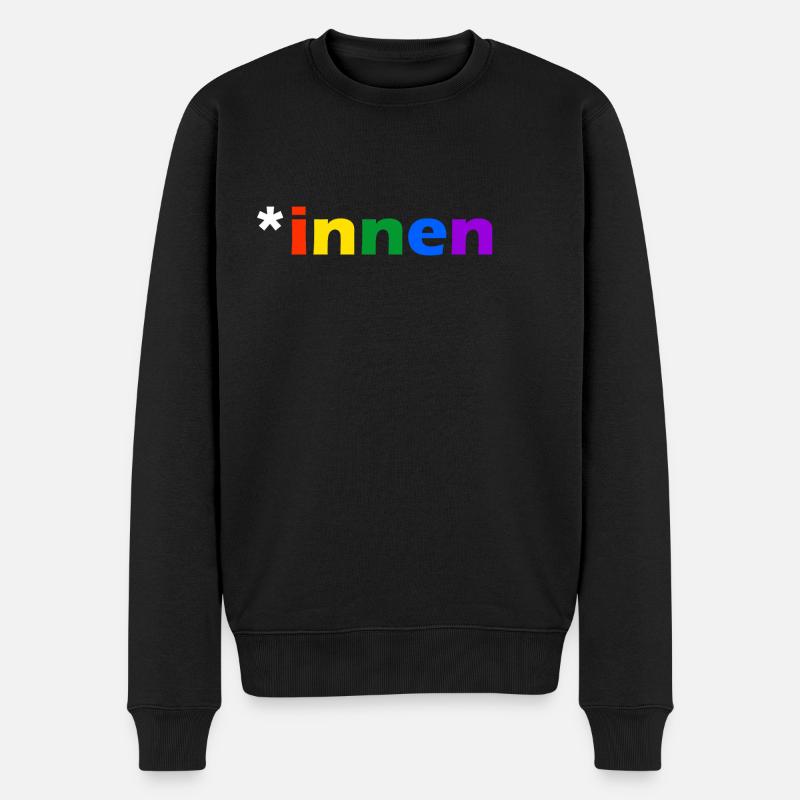 Gendersternchen gendern Sprache bunt *innen - Männer Premium Bio Pullover - Schwarz
