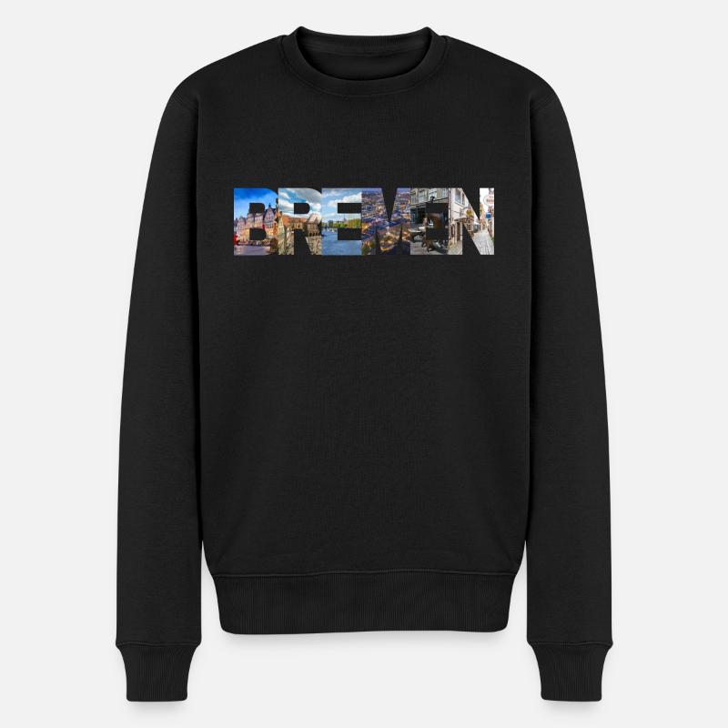 Bremen Vielfalt Stadtbild - Männer Premium Bio Pullover - Schwarz