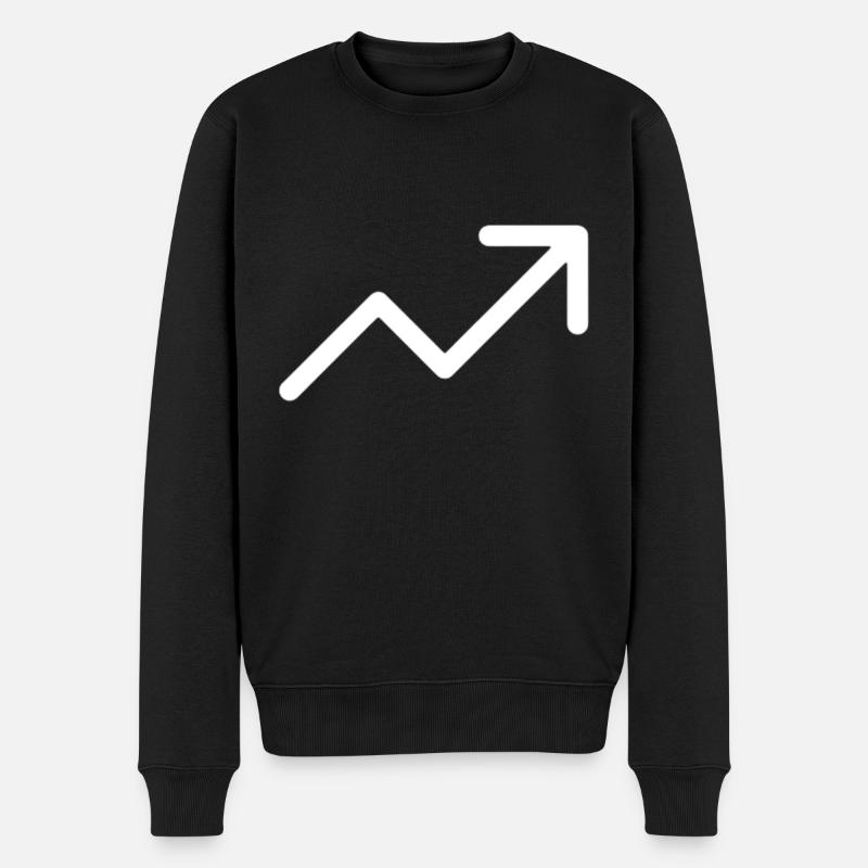 Stonks | Pfeil nach oben - Männer Premium Bio Pullover - Schwarz