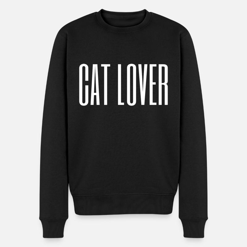 CAT LOVER - Männer Premium Bio Pullover - Schwarz