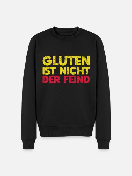 Gluten Ist Nicht Der Feind - Männer Premium Bio Pullover - Schwarz