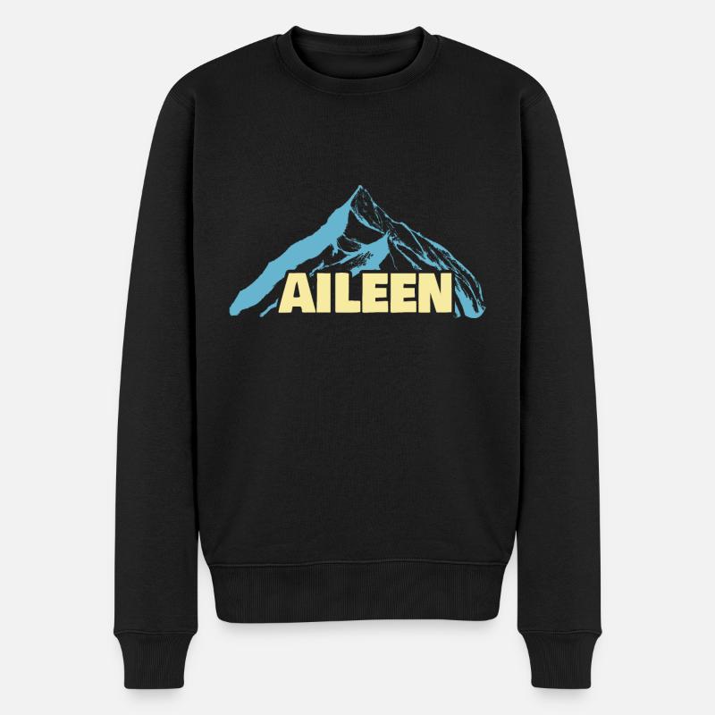 Frauenname Aileen - Männer Premium Bio Pullover - Schwarz