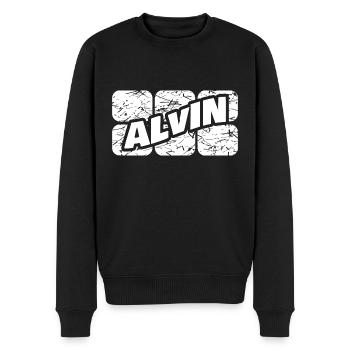 Gift for Alvin - Men's Premium Organic Jumper - black - Front - Nico (187cm)