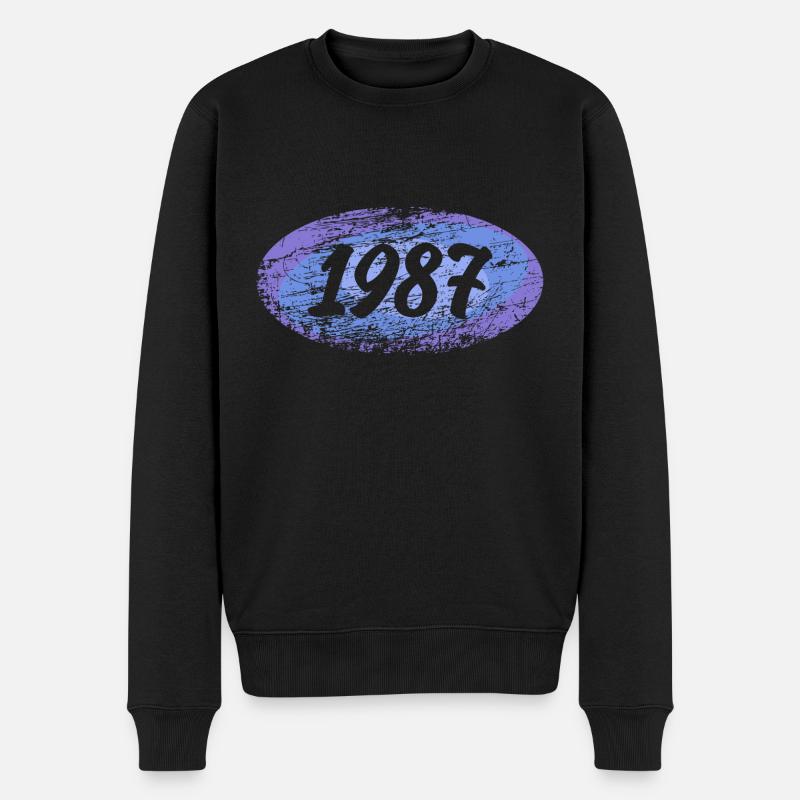 1987 1987 - Männer Premium Bio Pullover - Schwarz
