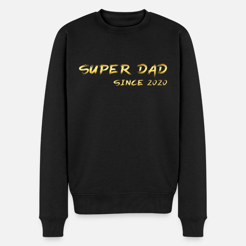 Super Dad since 2020 - Männer Premium Bio Pullover - Schwarz