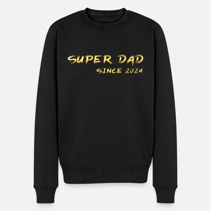 Super Dad since 2024 - Männer Premium Bio Pullover - Schwarz