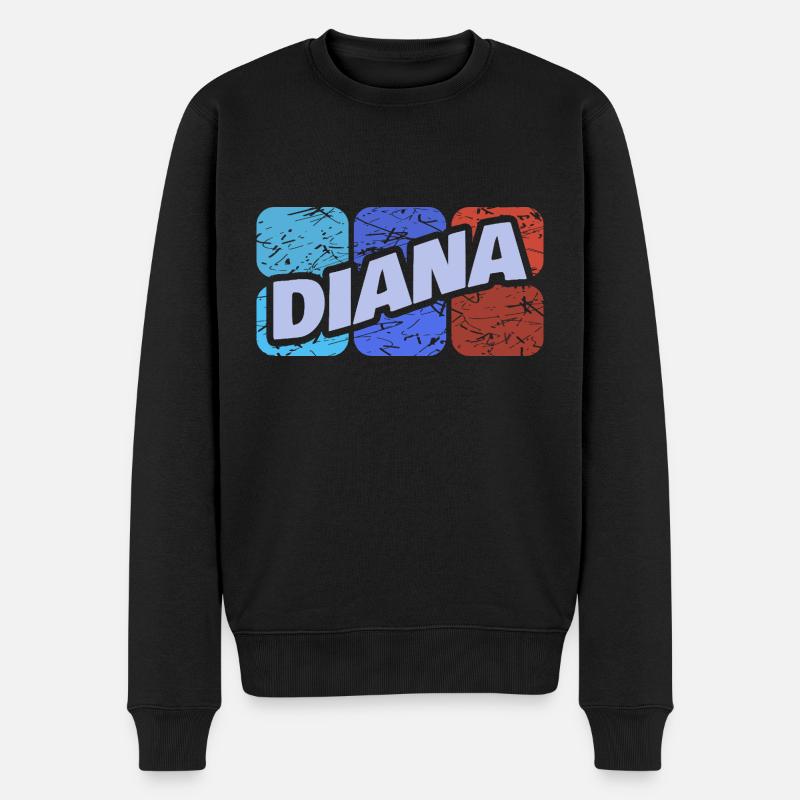 Diana als Diana - Männer Premium Bio Pullover - Schwarz