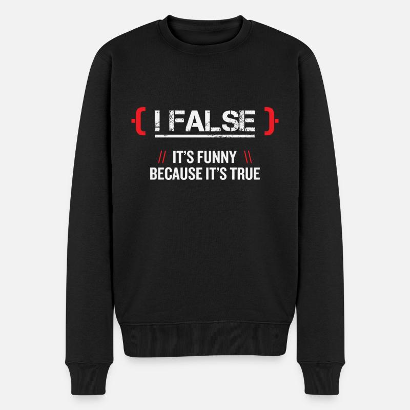 False Programmmierer - Männer Premium Bio Pullover - Schwarz