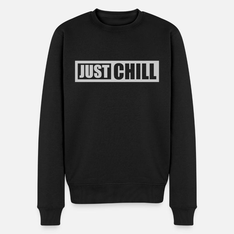 Logo Just Chill Texte - Pull Premium bio Homme - noir