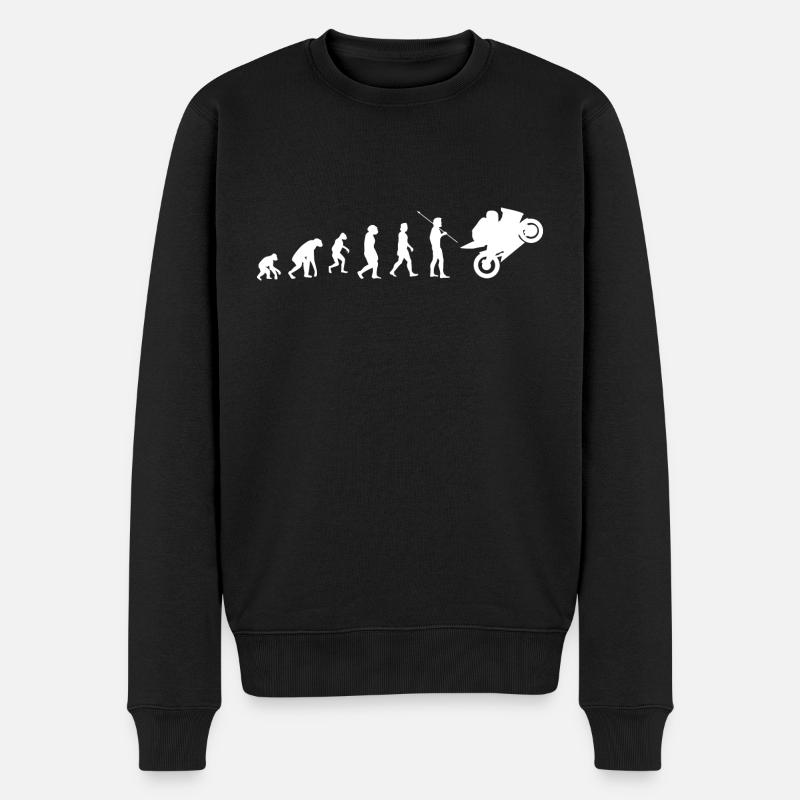 Motorrad evolution - Männer Premium Bio Pullover - Schwarz