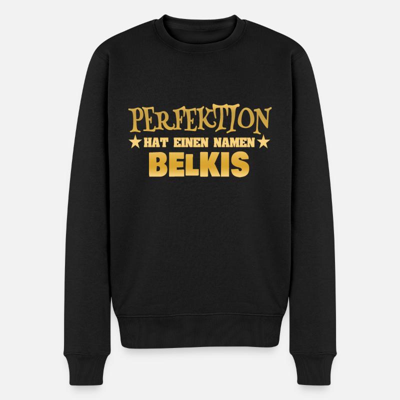 Belkis als Frauenname - Männer Premium Bio Pullover - Schwarz
