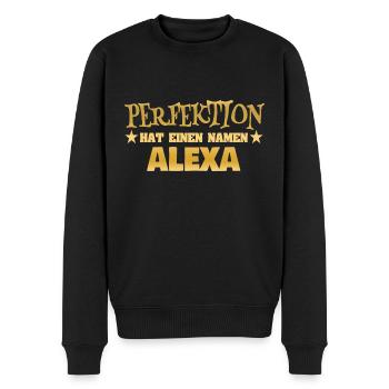 Geschenk für Alexa - Männer Premium Bio Pullover - Schwarz - Vorne - Nico (187cm)