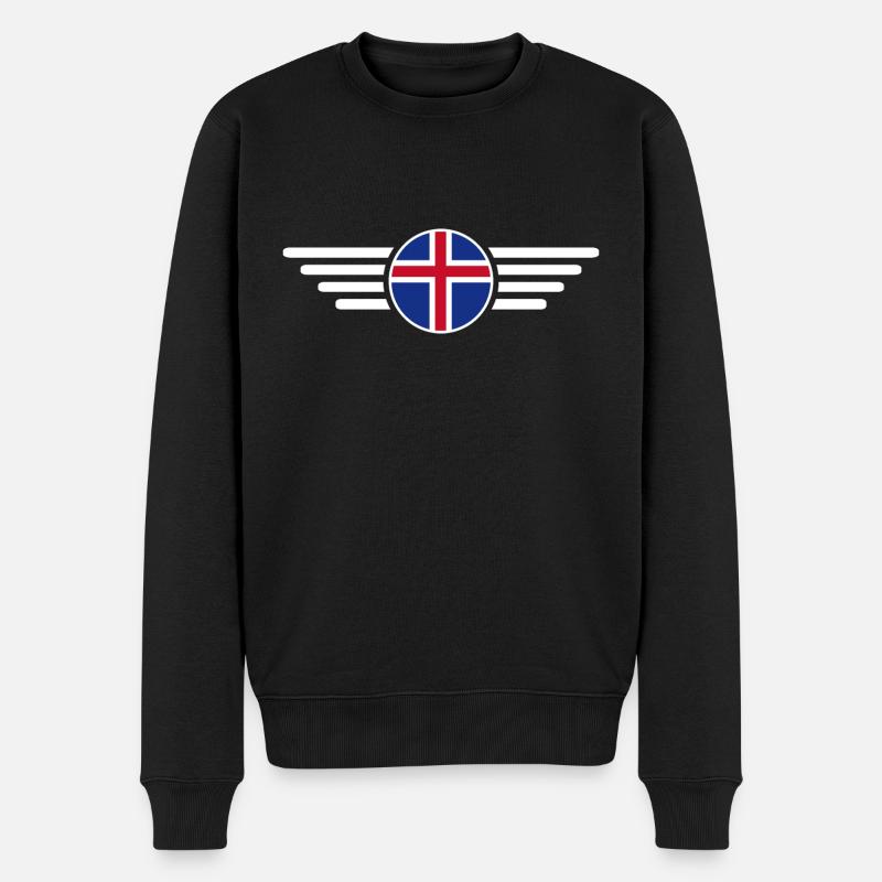Island Stil Design T-Shirt - Männer Premium Bio Pullover - Schwarz