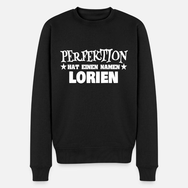 Frauenname Lorien - Männer Premium Bio Pullover - Schwarz
