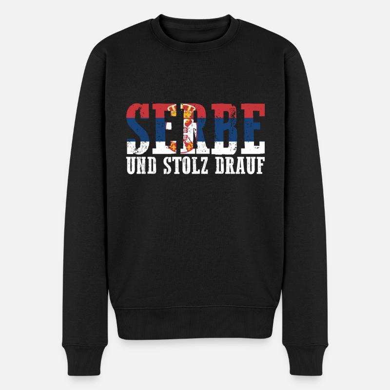 Serben Serbisch Serbien - Männer Premium Bio Pullover - Schwarz
