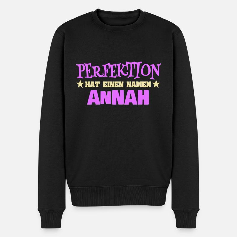 Frauenname Annah - Männer Premium Bio Pullover - Schwarz